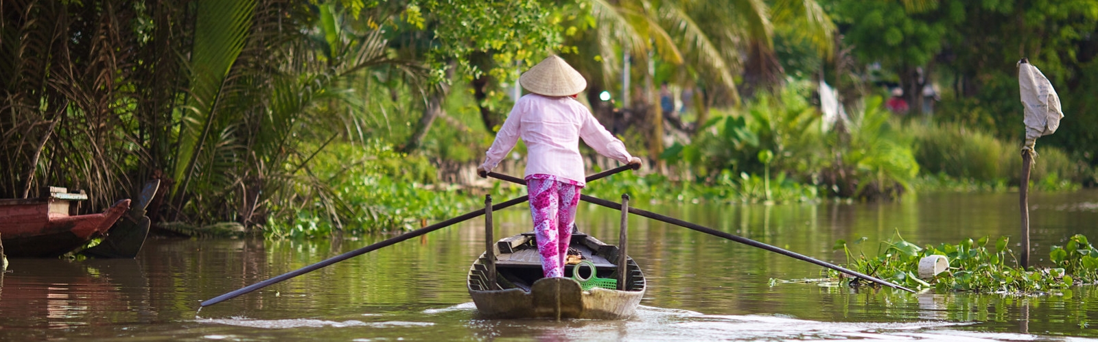 Woman in a boat.