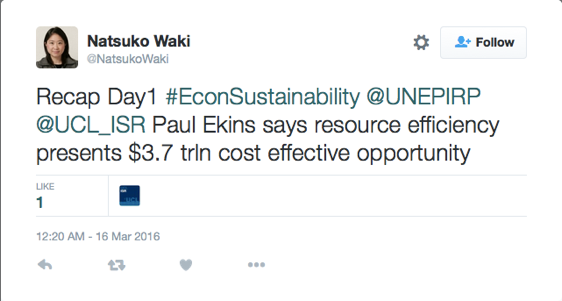 econ sustainability summit tweet