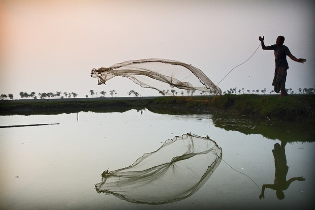 Fisheries in Khulna, Bangladesh.