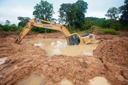 A scene of rural development in Champasak Province, southern Laos.