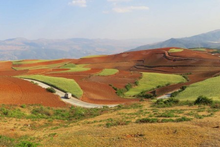 Landscape in Red Earth Township, Dongquan County, Yunnan Province, China.