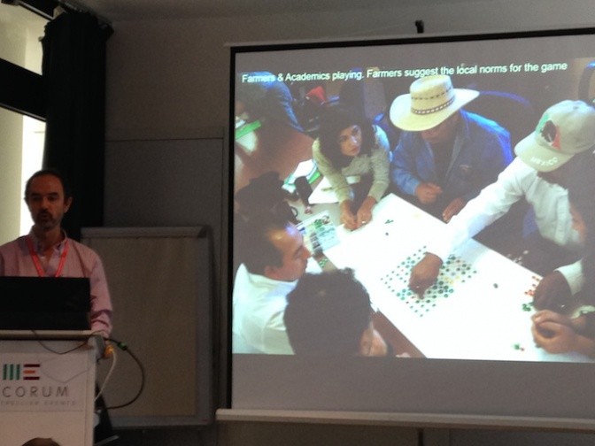 Dr. Luis Garcia-Barrios presents Lasarus : an interactive farming game. Photo: Nilar Chit Tun