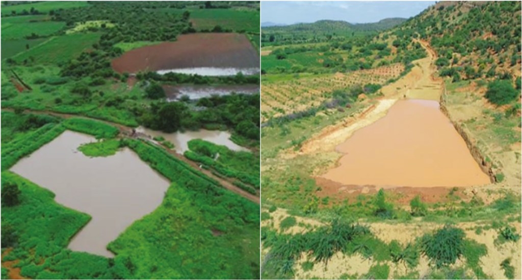 Changing rainfall erodes a landscape. Watershed interventions halt the downward spiral
