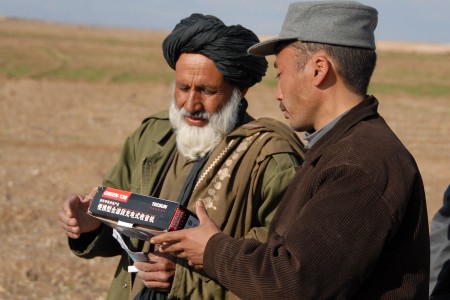 handing out radios in afghanistan
