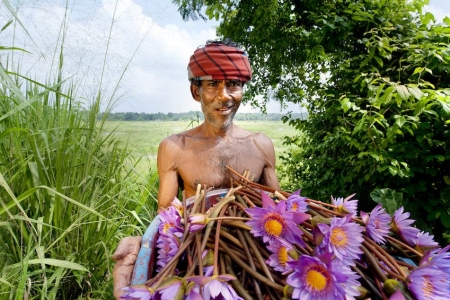 Man with flowers