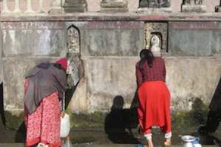 Women collect water